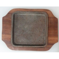 Сковорода чавунна квадратна на дерев'яній підставці 150*150 мм серія ProCooking PEM_1711