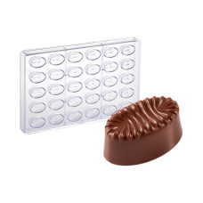 Форма для шоколадных конфет пралине Овал с декором 30 шт по 7 г Martellato Италия MA1335