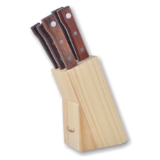 Набір ножів з дерев'яними ручками на дерев'яній підставці 6 предметів серія ProCooking PEM_666