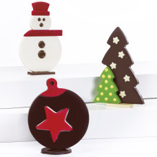 Набор форм для шоколада Рождественский пазл - елка, снеговик, игрушка Martellato Италия 20BC100_FD
