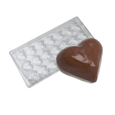 Форма для шоколадных конфет Сердце граненое 21 половинка по 6,5 г Chocolate World Бельгия 1914 CW_FD