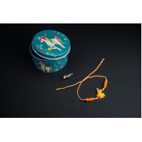 Браслет з кулоном Єдиноріг у комплекті з пусетами (сережками-гвоздиками) E&D ED9737