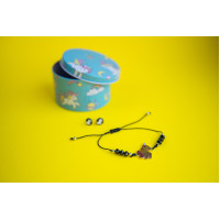 Браслет з кулоном Єдиноріг у комплекті з пусетами (сережками-гвоздиками) E&D ED9733
