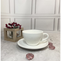 Чашка Extra white 240мл із блюдцем порцеляна HVIP W289