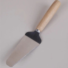Лопатка трикутна для піци дерев'яна ручка із зубчастим ножем для різання ED1053