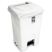 Бак для сміття з педаллю на колесах 80 л білий BO992WHITE  Туреччина Bora Plastik