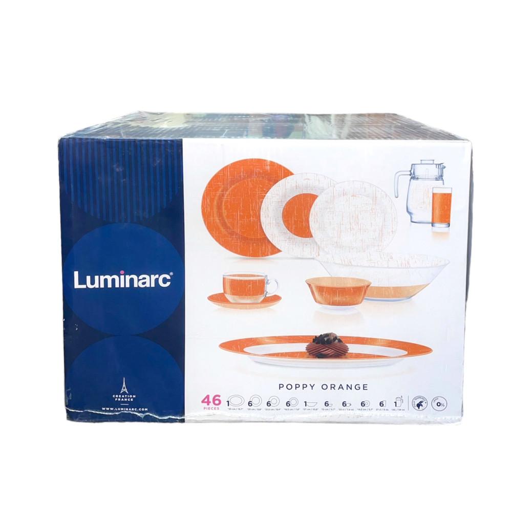 Столовый сервиз Ambi Poppy Orange 46 предметов Luminarc V5977