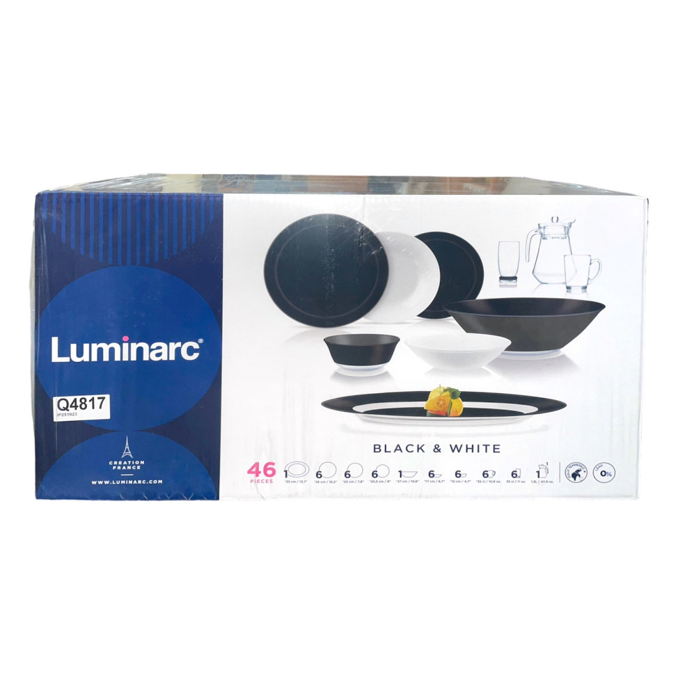 Столовый сервиз Simply Black&White 46 предметов Luminarc Q4817