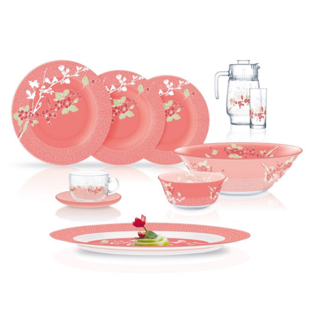 Столовый сервиз "Ambi Japanese Pink" 46 предметов Luminarc Q0929