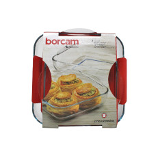 Набір форм для запікання Borcam 2 шт (1,95л+3,2л) скляні Pasabahce 159028