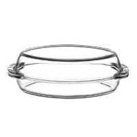 Кастрюля овальная с крышкой Borcam 34х19.5х5.5см стеклянная Pasabahce 59032
