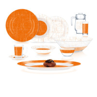 Столовий сервіз Ambi Poppy Orange 46 предметів Luminarc V5977