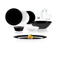 Столовий сервіз Simply Black&White 46 предметів Luminarc Q4817