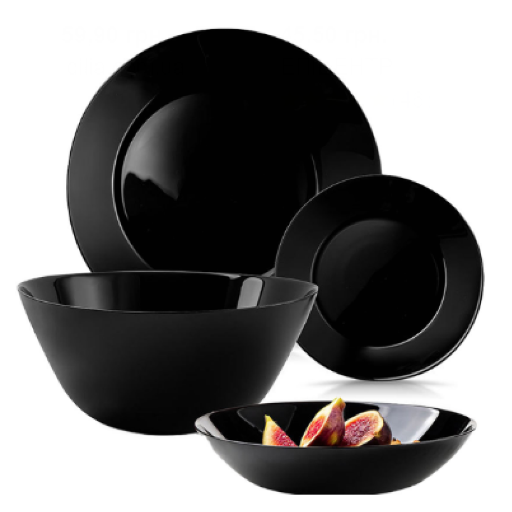 Сервіз столовий Zelie Black 19 предметів Luminarc V3915 чорний