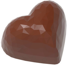 Форма для шоколадных конфет Сердце с гранями 36x29,5x19 мм 21 шт. по 13 ч 1913 CW Бельгия Chocolate World