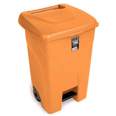 Бак для мусора с педалью на колесах 80 л оранжевый BO992ORANGE Турция Bora Plastik