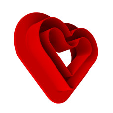 Силиконовая форма для десертов LEVEL HEARTS "сердца" 80x66 h12 мм (8x35 мл)+каттер Silikomart Италия LEVEL HEARTS 35_FD