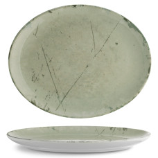 Блюдо овальне 28x22 см серія Isabelle декор Stone Green ISC3028-K0010  Чехія G.Benedikt
