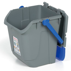 Контейнер для сміття 370х370 h410 мм, 25 л (сірий) з синьою кришкою та ручкою 11/25GRB-BLB Італія Mobil Plastic