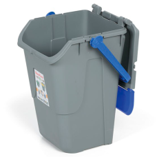 Контейнер для сміття  370х370 h520 мм, 35 л (сірий) з синьою кришкою та ручкою 11/35GRB-BLB  Італія Mobil Plastic