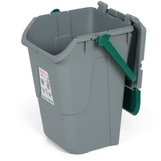 Контейнер для сміття  370х370 h520 мм, 35 л (сірий) з зеленою кришкою та ручкою 11/35GRB-VES Італія Mobil Plastic
