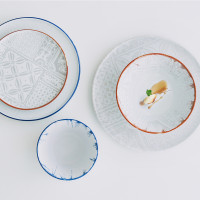 Тарелка круглая 20 см серия "Optimo" декор "Mosaic Relief Blue Rim" Чехия