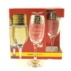Набор бокалов для шампанского "Греческий узор" 190мл 6шт PROMSIZ GE03-419
