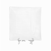 Тарелка квадратная декорированная Extra white 260мм HVIP W142 фарфоровая