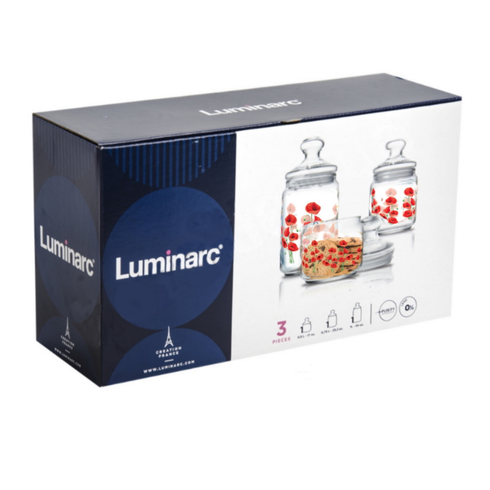 Набір банок для сипучих Hypnosis 3шт Luminarc P4832