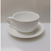 Чашка Extra white 370мл с блюдцем фарфор HVIP W288