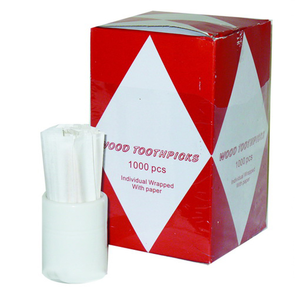 Goldpoplar TP04-2 Зубочистки в папері, 65 мм, 1000 шт/уп