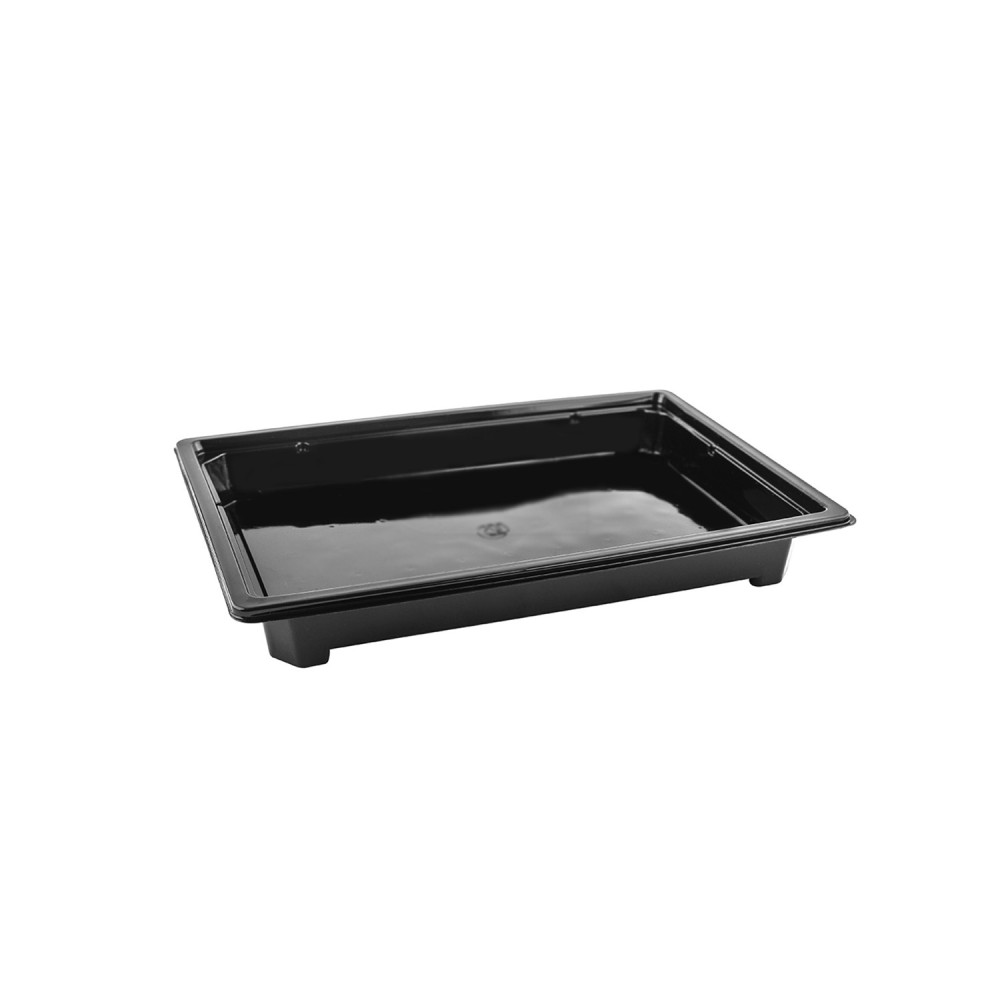 Контейнеры для суши 242х168х25 мм, PolyER черные, PET, 110 шт/уп, 52538