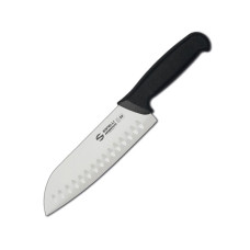 Нож Сантока, лезвие грантон, 18 см, Ambrogio Sanelli, Supra, черный, S350.018