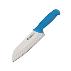 Нож Сантока, лезвие грантон, 18 см, Ambrogio Sanelli, Supra, синий, S350.018L