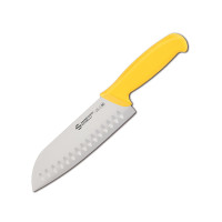 Нож Сантока, лезвие грантон, 18 см, Ambrogio Sanelli, Supra, желтый, S350.018Y
