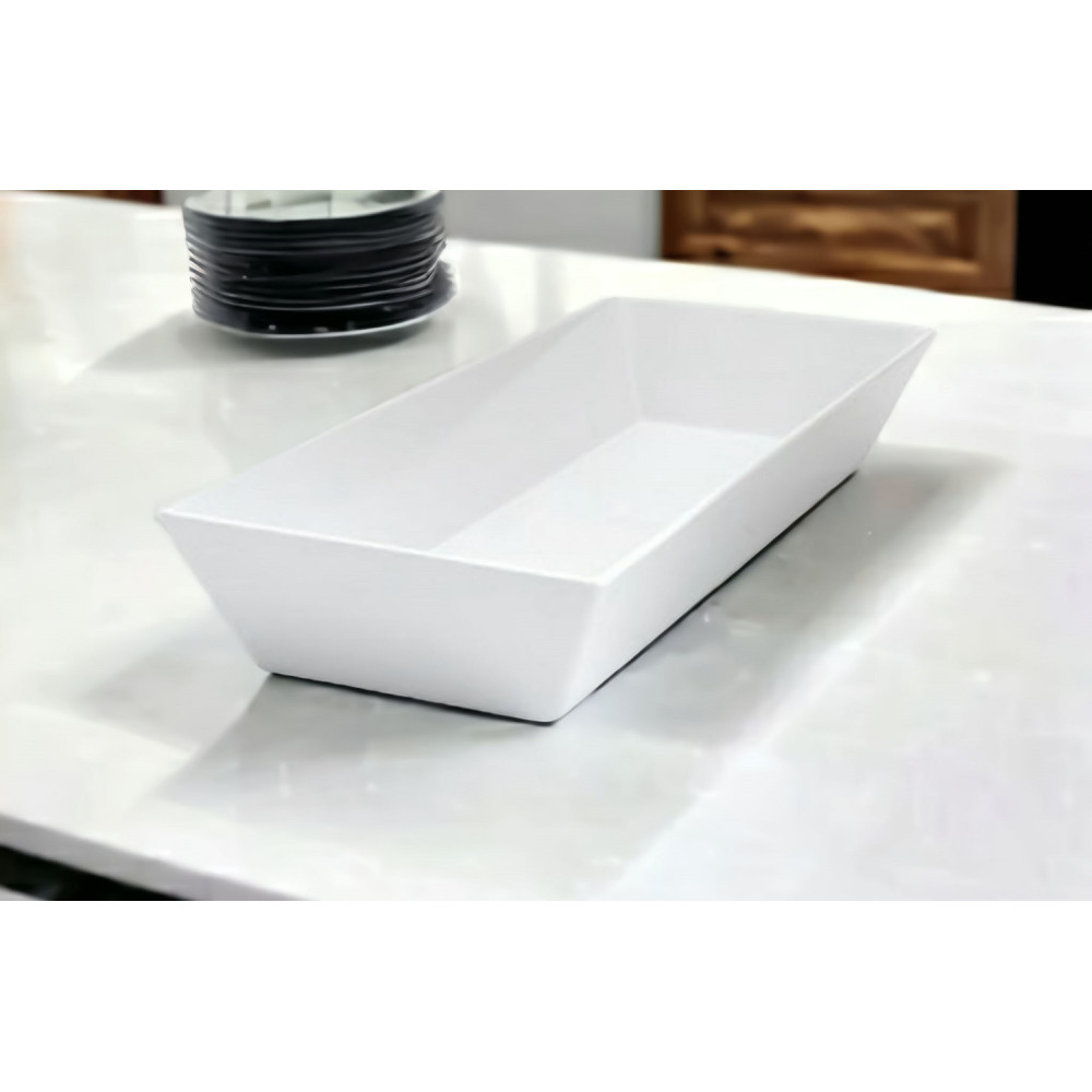 Блюдо прямоугольное из меламина 49,7x19,3x7,5 см белое
