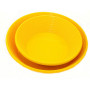 Блюдо круглое из меламина 23,9x7,2 см желтое.