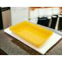 Блюдо из меламина для подачи продуктов 30x19,5x5,5 см желтое.