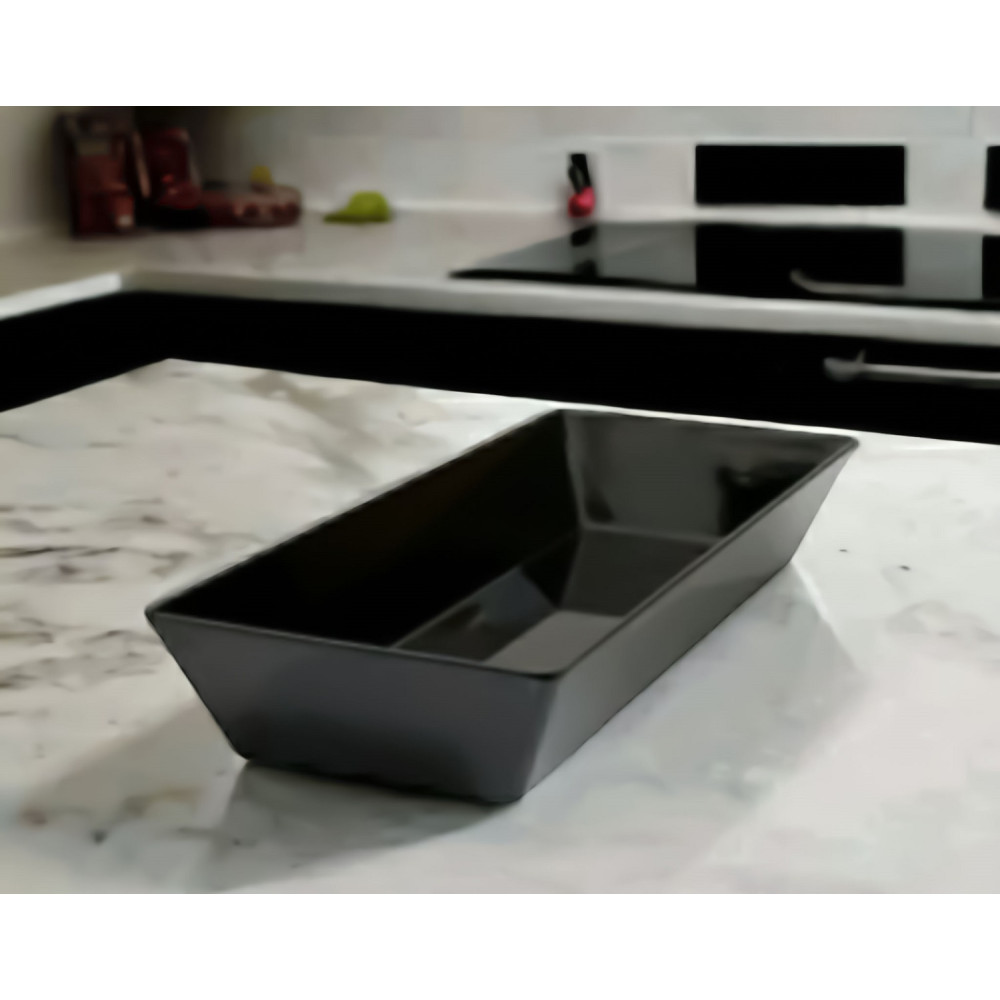 Блюдо прямоугольное из меламина 49,7x19,3x7,5 см черное