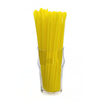 Трубочка для коктейлю з лопаткою жовта 6×200 мм 100 шт