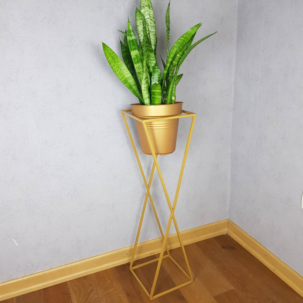 Підставка під квіти DecorArt "Багатогранність 70" 70x20 см золотий