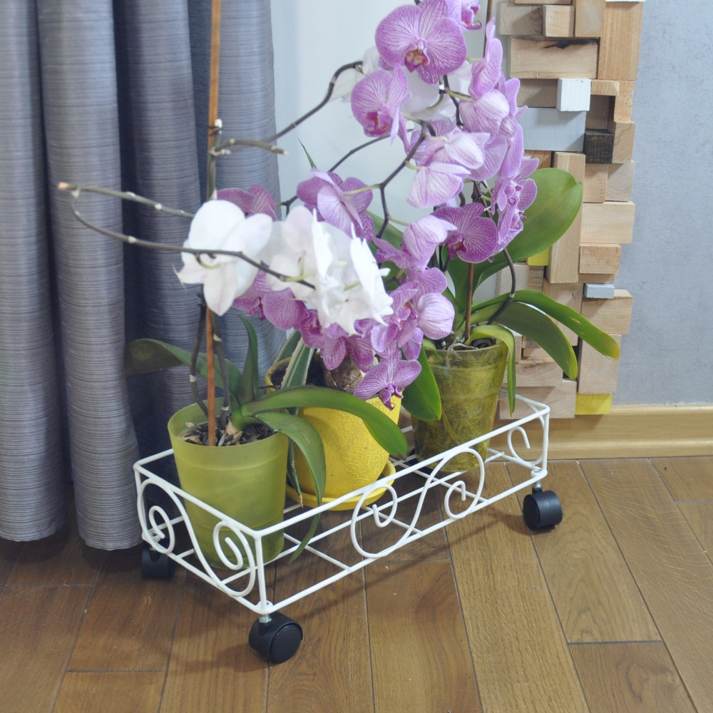Підставка під квіти DecorArt "Лонг ролик" 6x45 см білий