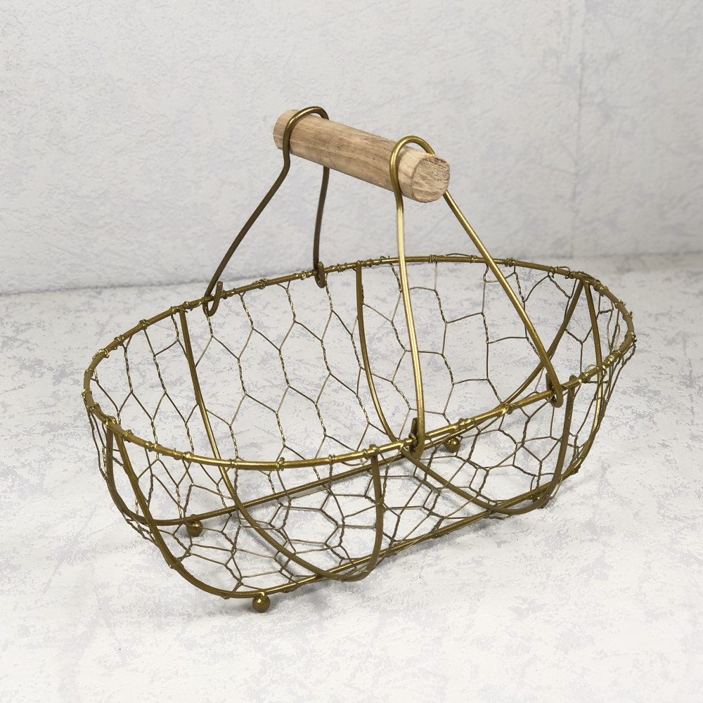 Фруктовница DecorArt "Фруктовница-корзина с ручкой" 27x10 см золото