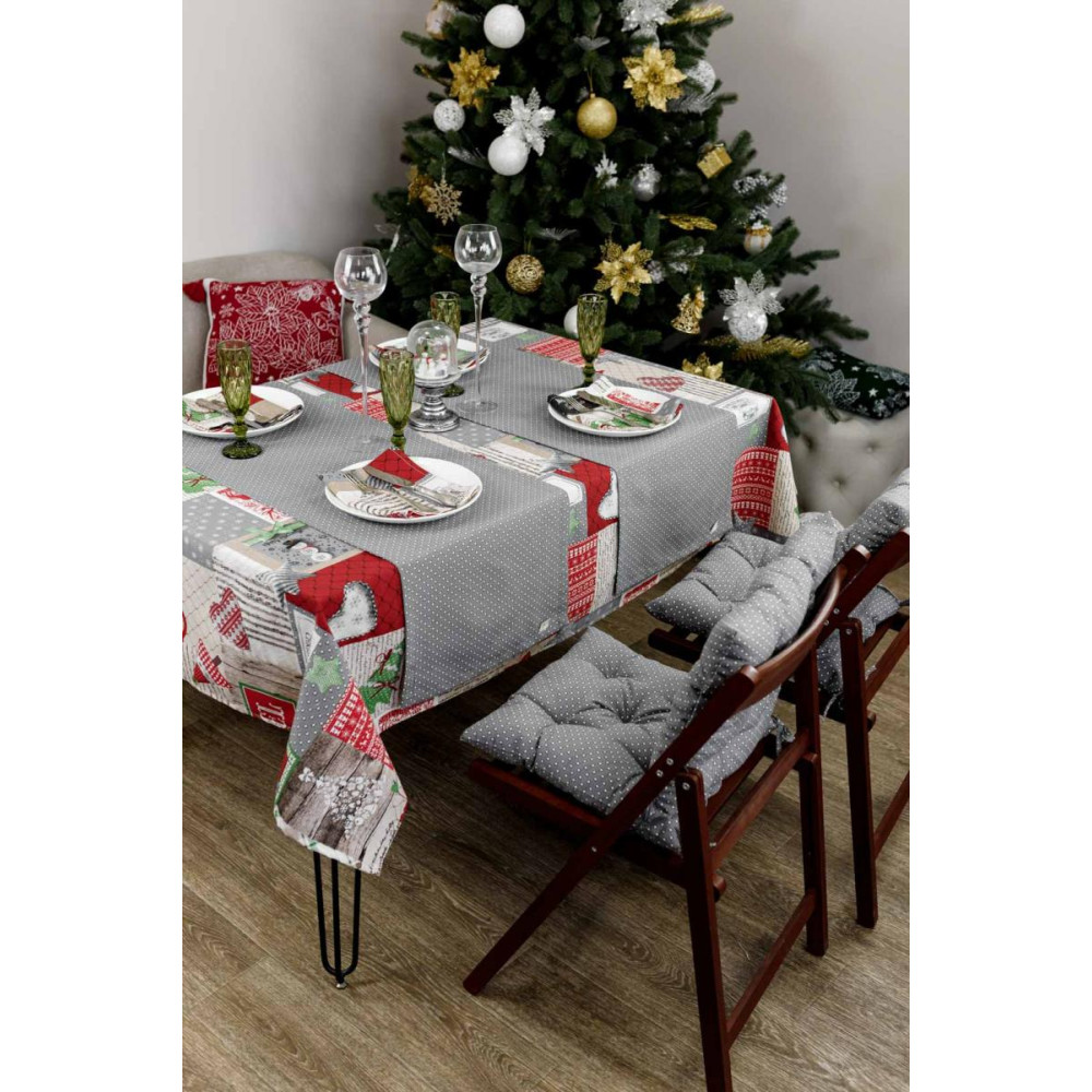 Дорожка на стол Merry Christmas серая ТМ ПРОВАНС