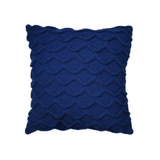 Декоративная вязаная подушка Волны синяя ТМ ПРОВАНС