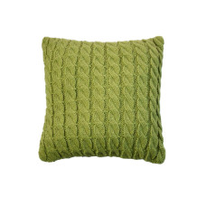 Декоративная вязаная наволочка Косы травяная ART KNIT