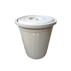 Бак для мусора пластиковый с крышкой 4103 Мусорный бак контейнер уличный для дачи D 49 cm H 56 cm 70 литров