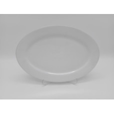 Блюдо овальное большое керамическое белое сервировочное Тарелка для рыбы Белая гладь 30 * 21 cm