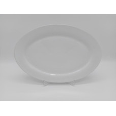 Блюдо овальное большое керамическое белое сервировочное Тарелка для рыбы Белая гладь 35 * 24 cm