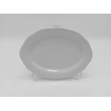 Блюдо овальное керамическое большое белое Тарелка для рыбы с волнистым краем Белая гладь 20 *14,5 cm